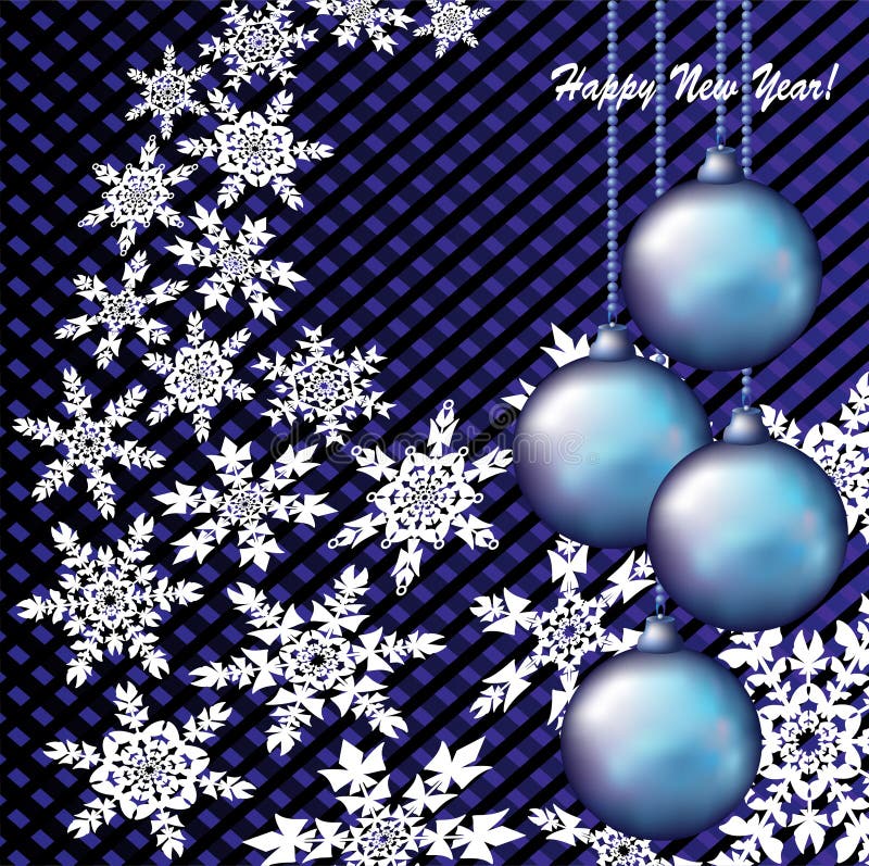 Fundo abstrato do Natal com flocos de neve e brinquedos do Natal ilustração stock Fundo abstrato do Natal com flocos de neve e brinquedos do Natal ilustração stock