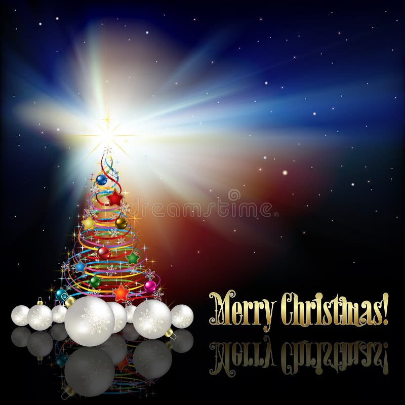 Fundo natalício abstrato com árvore ilustração royalty free