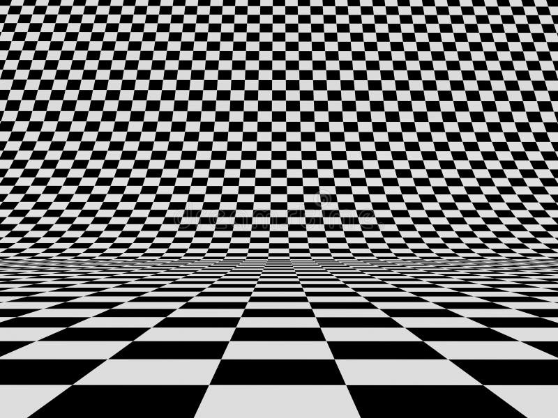 Fundo xadrez preto e branco abstrato 3d com bolas pinturas para a parede •  quadros quadriculada, exposição, holofote