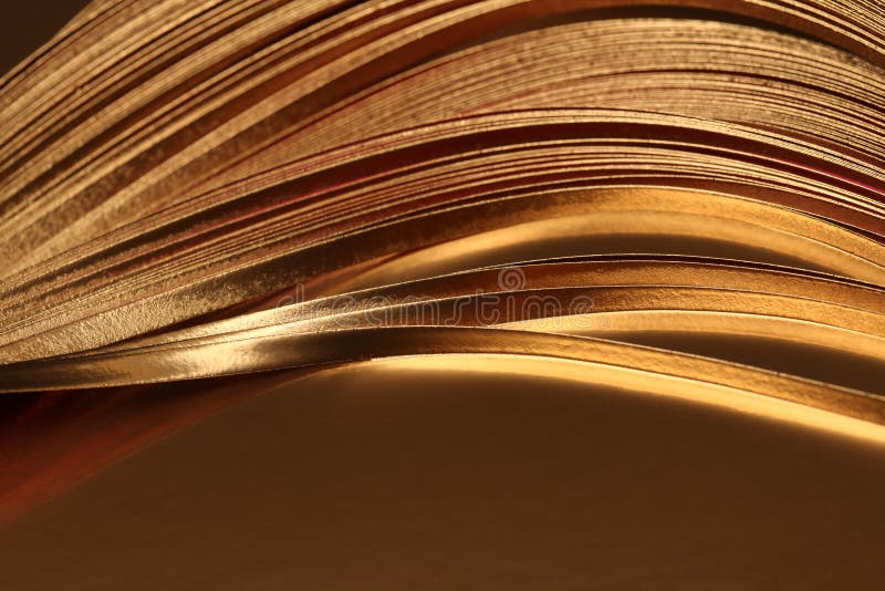 Fundo abstrato Onda de papel dourado em bronze Macro ilustração royalty free