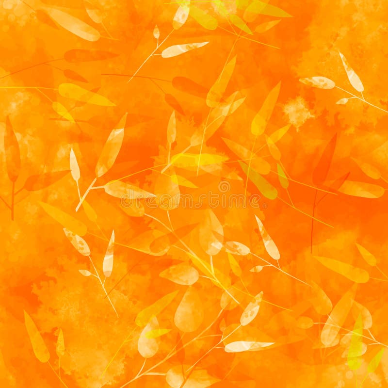 Fundo alaranjado do outono com teste padrão das folhas ilustração royalty free Fundo alaranjado do outono com teste padrão das folhas ilustração royalty free