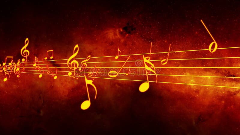 Fundo animado com notas musicais, Notas Musicais ilustração do vetor