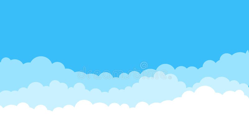 Blue cartoon sky background. Cloud flat blue sky abstract pattern. Cloudy summer sky. Blue cartoon sky background. Cloud flat blue sky abstract pattern. Cloudy summer sky.