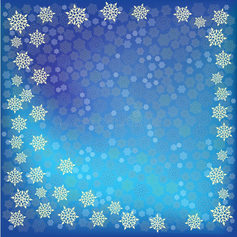 Fundo natalício abstrato azul com flocos de neve ilustração stock