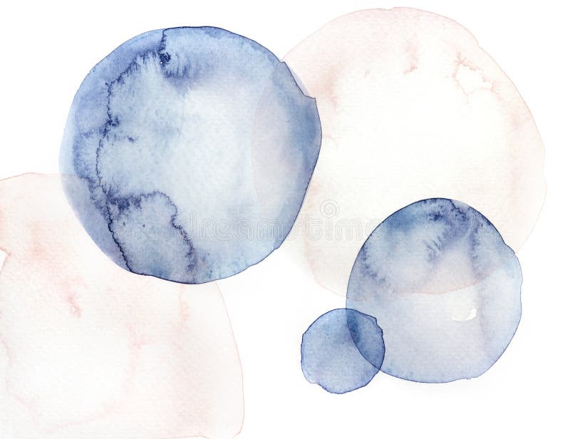 Abstract blue and pink circle watercolor background image. Abstract blue and pink circle watercolor background image