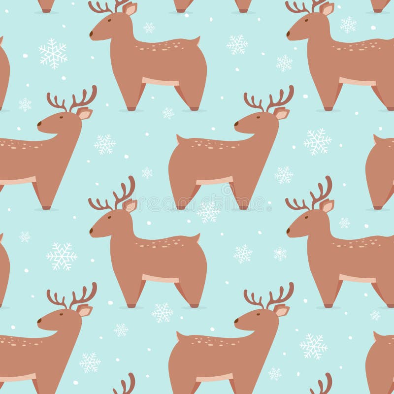 Fundo Azul Invisível com Veado de Natal ilustração stock Fundo Azul Invisível com Veado de Natal ilustração stock