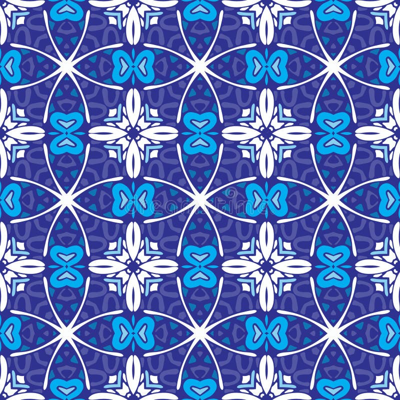 Fundo azul sem emenda geométrico do mosaico ilustração do vetor Fundo azul sem emenda geométrico do mosaico ilustração do vetor