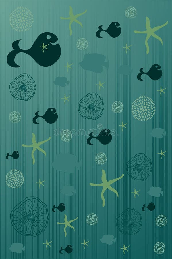Fundo bonito com a estrela dos peixes da flor ilustração royalty free Fundo bonito com a estrela dos peixes da flor ilustração royalty free