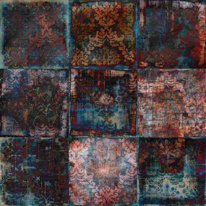 Fundo boémio floral do Scrapbook da tapeçaria de Grunge do vintage Fundo boémio floral do Scrapbook da tapeçaria de Grunge do vintage