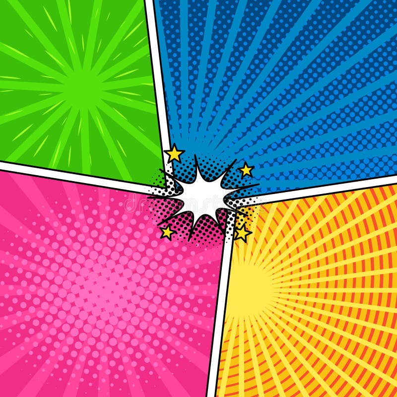 Fundo cômico do compartimento ajustado com bolhas do discurso ilustração stock Fundo cômico do compartimento ajustado com bolhas do discurso ilustração stock
