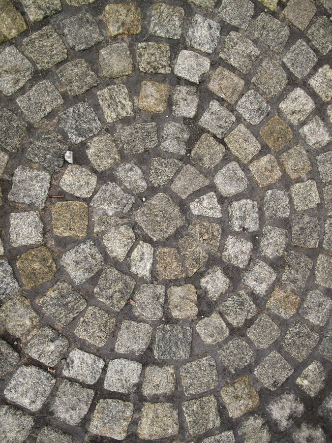 Circular brick pattern in a park pathway. Circular brick pattern in a park pathway