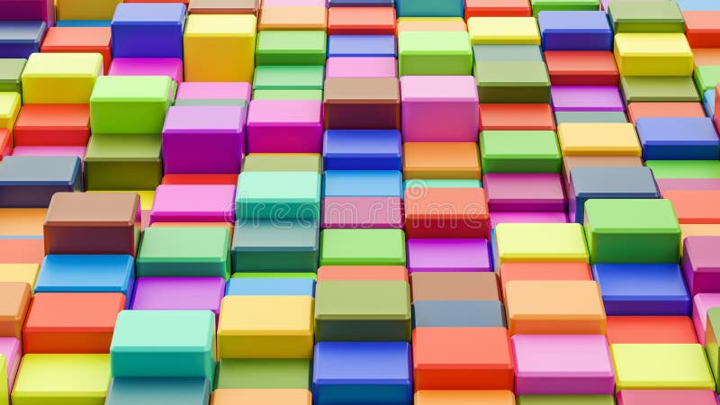 Fundo colorido abstrato dos cubos 8K na definição, 3D ilustração royalty free Fundo colorido abstrato dos cubos 8K na definição, 3D ilustração royalty free