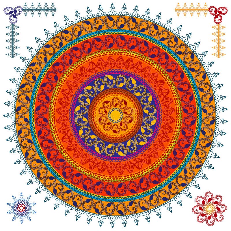 Henna art inspired Mandala background, very detailed and easily editable. Henna art inspired Mandala background, very detailed and easily editable