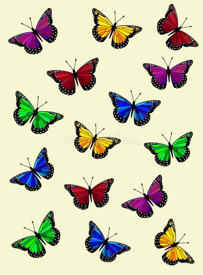 Fundo Colorido do Vetor de Borboleta - Ilustração Digital fotos de stock royalty free Fundo Colorido do Vetor de Borboleta - Ilustração Digital fotos de stock royalty free