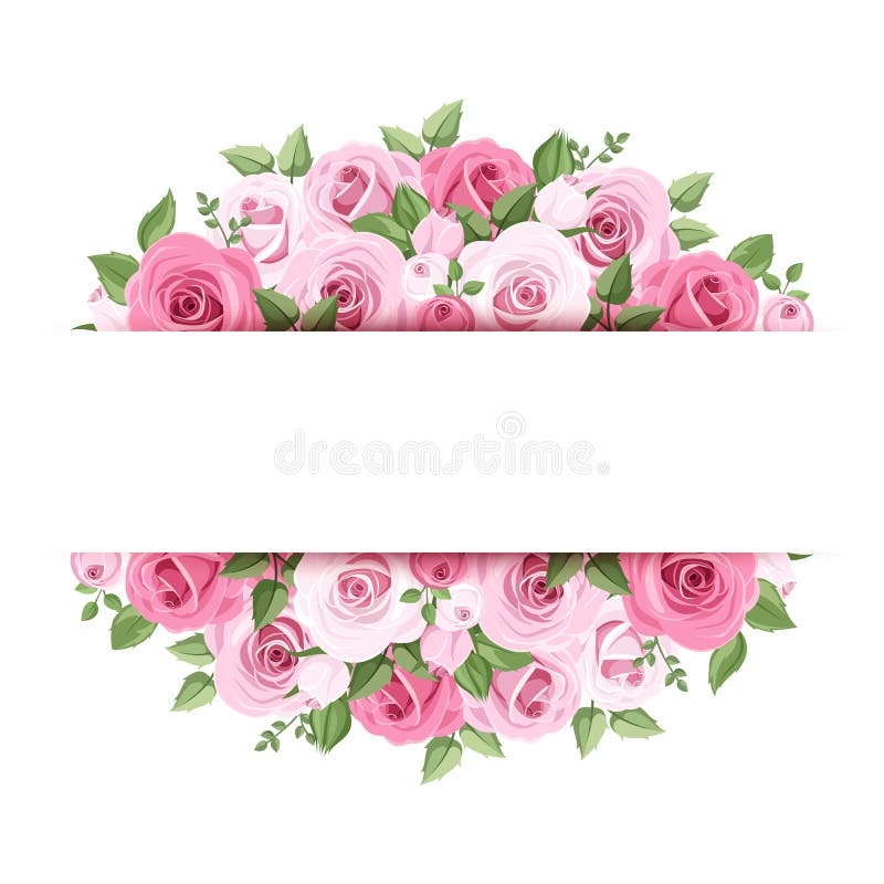Fundo Com Rosas Cor-de-rosa. Ilustração do Vetor - Ilustração de  decorativo, pétala: 38295003
