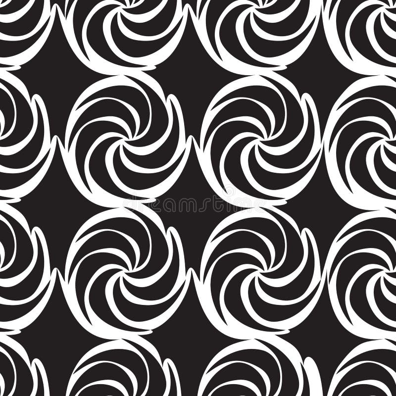 Fundo contínuo decorativo monocromático do vetor usando linhas, curvas e círculos ondulados A composição pode ser usada como o pa ilustração do vetor Fundo contínuo decorativo monocromático do vetor usando linhas, curvas e círculos ondulados A composição pode ser usada como o pa ilustração do vetor
