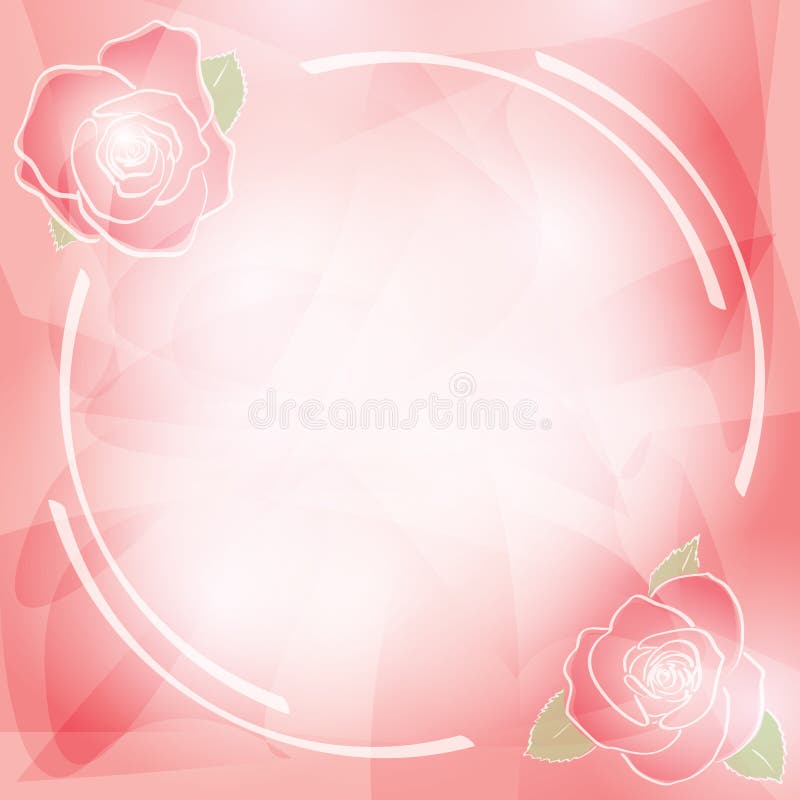 Fundo cor-de-rosa abstrato do vetor com quadro e as rosas transparentes ilustração stock Fundo cor-de-rosa abstrato do vetor com quadro e as rosas transparentes ilustração stock