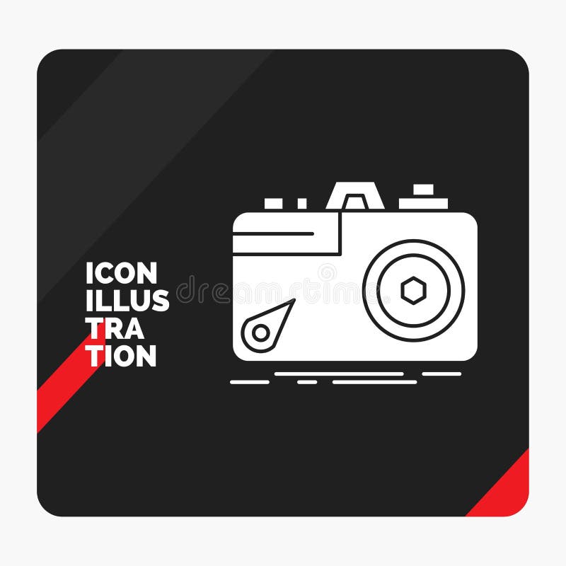 Fundo criativo vermelho e preto para a c?mera, fotografia da apresenta??o, capta??o, foto, ?cone do Glyph da abertura ilustração royalty free Fundo criativo vermelho e preto para a c?mera, fotografia da apresenta??o, capta??o, foto, ?cone do Glyph da abertura ilustração royalty free