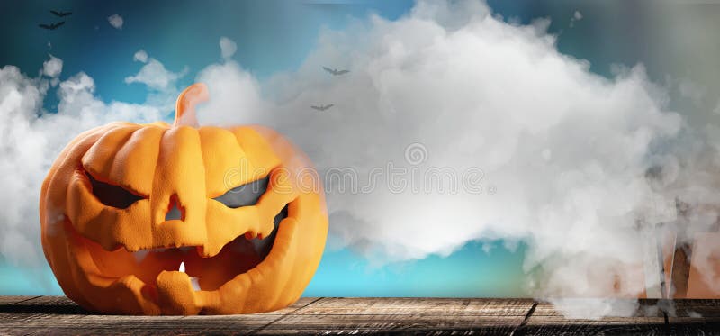 Fundo 3d-illustration da abóbora de Dia das Bruxas ilustração royalty free