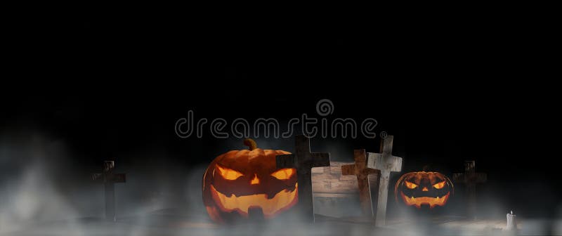 Fundo 3d-illustration da abóbora de Dia das Bruxas ilustração royalty free