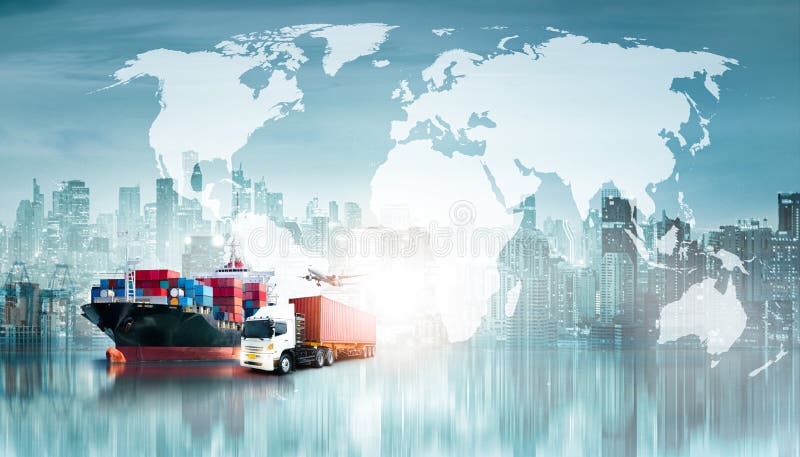 Fundo da exportação da importação da logística de negócio global e navio do frete da carga do recipiente Fundo da exportação da importação da logística de negócio global e navio do frete da carga do recipiente