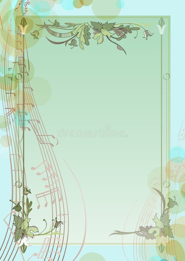 Fundo da mola com notas ilustração royalty free Fundo da mola com notas ilustração royalty free