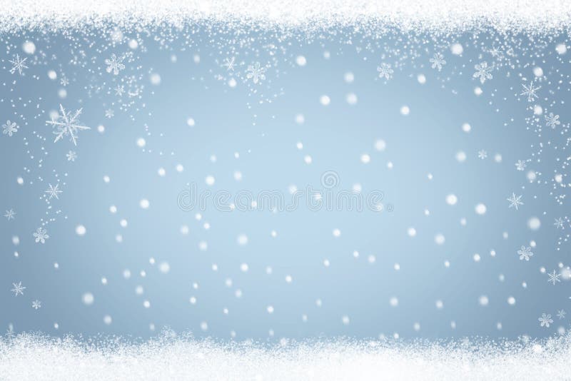 Fundo da neve do feriado de inverno com quadro dos flocos de neve e das estrelas