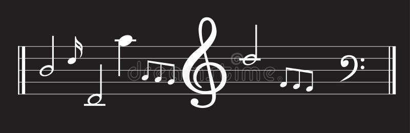 Fundo da nota da música com símbolos ilustração do vetor