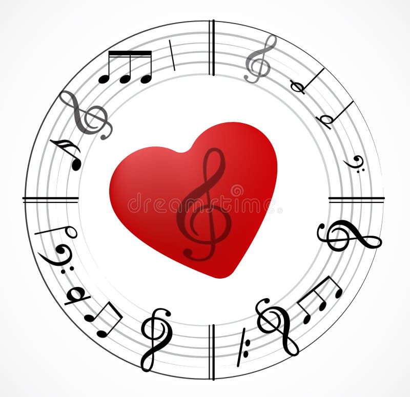 Fundo com notas musicais e símbolos ilustração royalty free