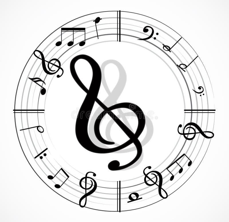 Fundo da nota da música com símbolos ilustração royalty free