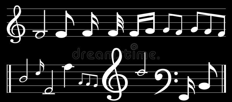 Fundo da nota da música com símbolos ilustração stock