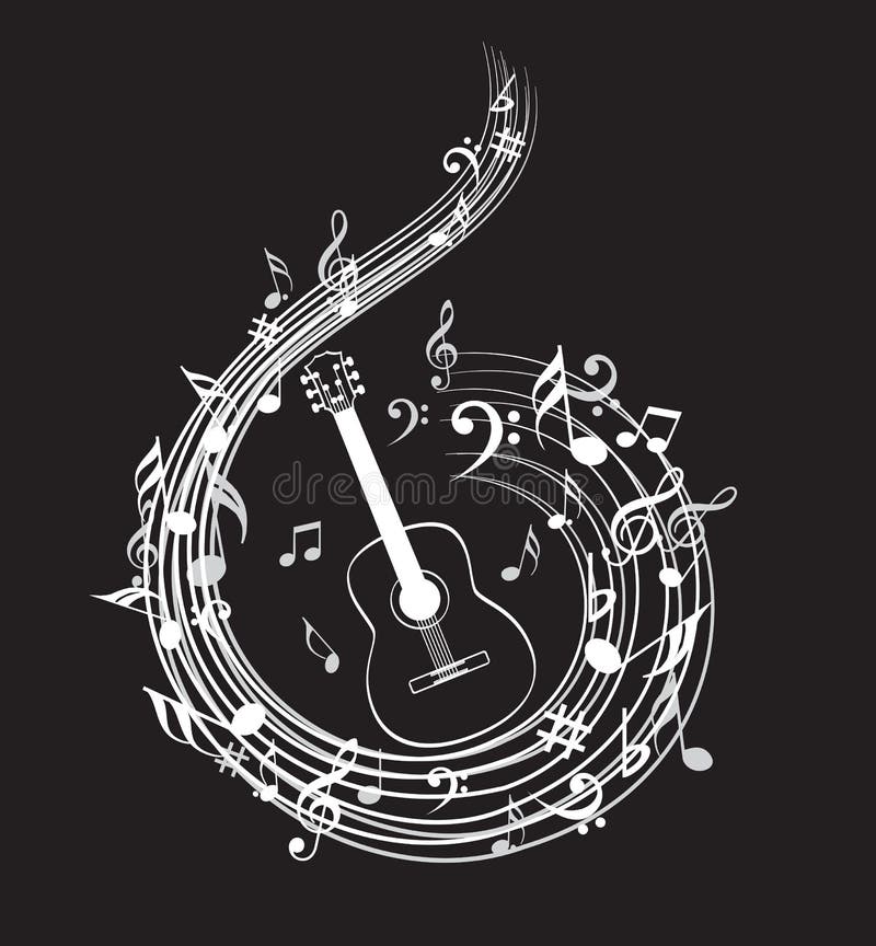 Fundo da nota da música com símbolos ilustração royalty free