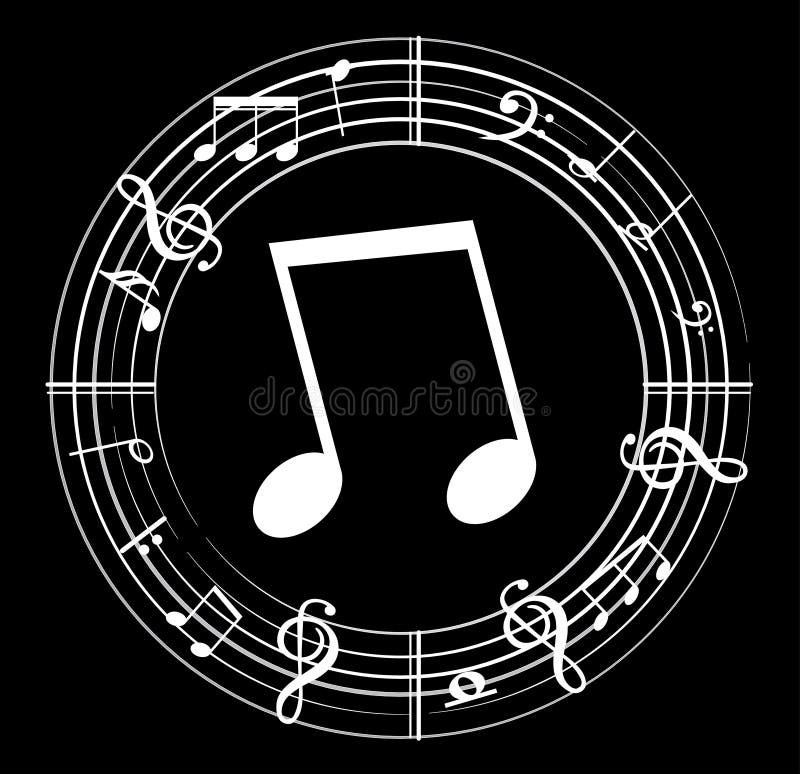 Fundo da nota da música com símbolos ilustração stock
