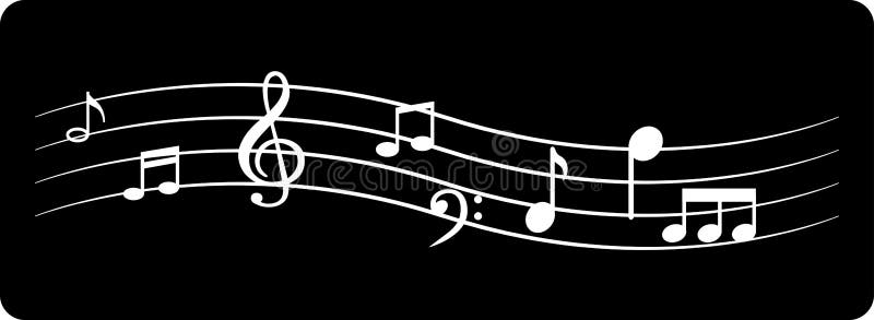 Fundo com notas musicais e símbolos ilustração do vetor