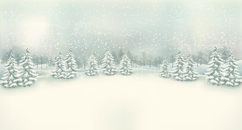 Fundo da paisagem do inverno do Natal do vintage