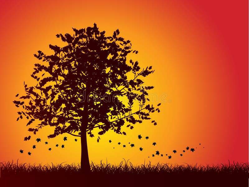 Fundo de árvore outonal ilustração royalty free