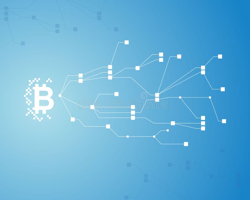 Fundo de Bitcoin no fundo azul ilustração stock Fundo de Bitcoin no fundo azul ilustração stock