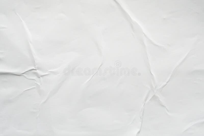 Fundo de cartaz de papel amassado e amassado em branco em branco
