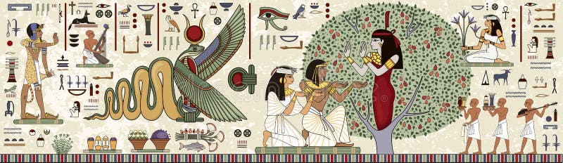 Fundo de Egito antigo Hieroglyph egípcio