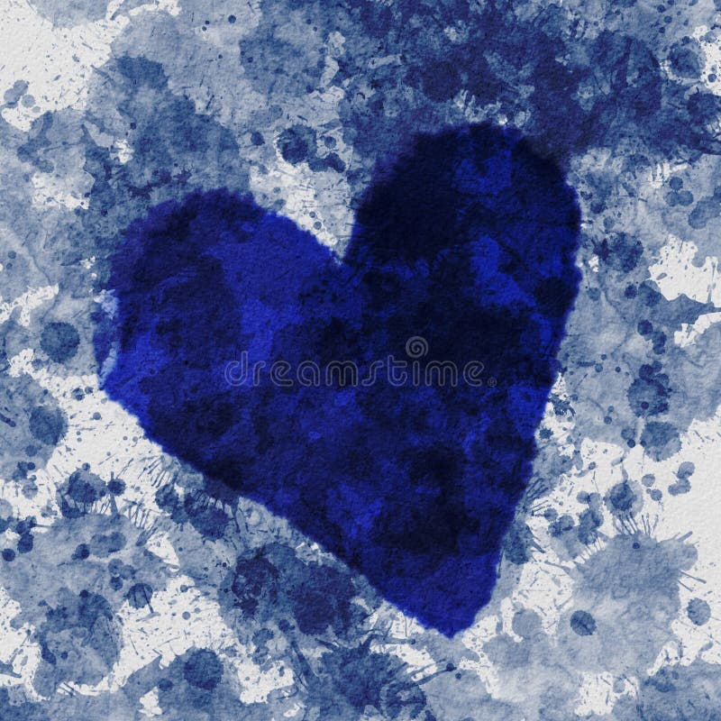 Fundo de Grunge Azul abstrato com Coração Azul ilustração do vetor Fundo de Grunge Azul abstrato com Coração Azul ilustração do vetor
