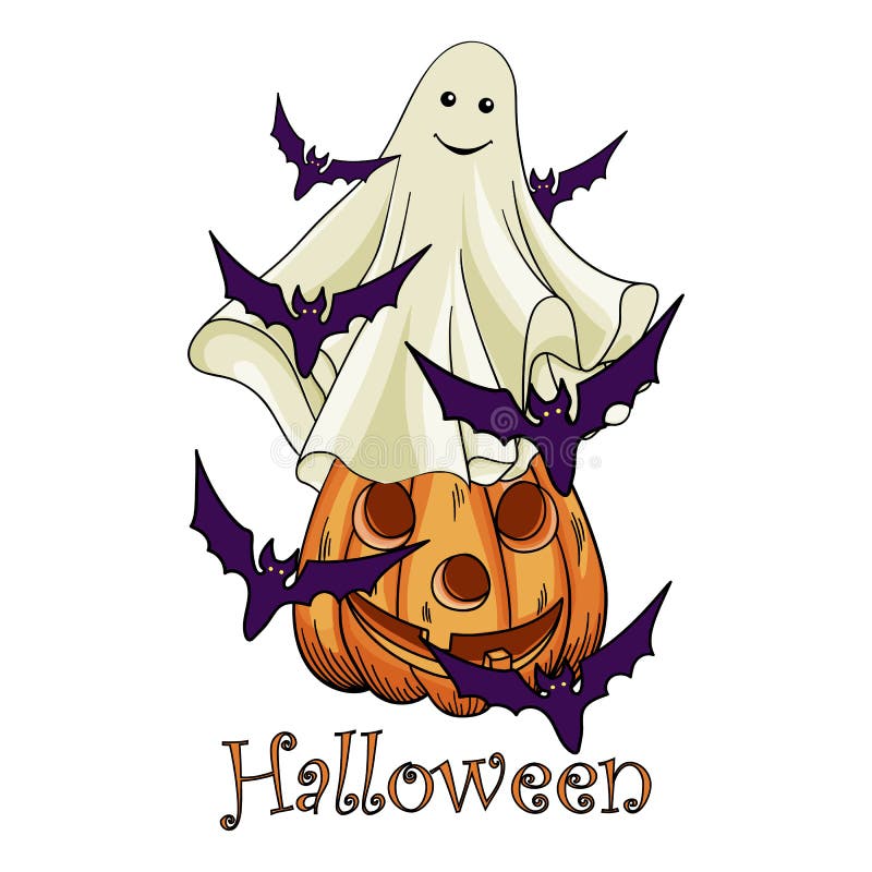 Halloween bonito e feliz fantasma branco png em um fundo