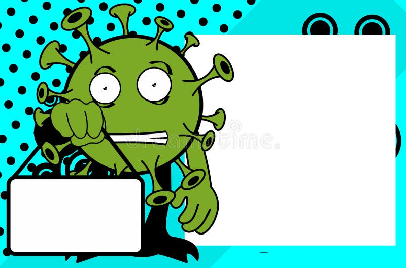 Fundo de imagem do desenho do desenho animado do vírus corona engraçado