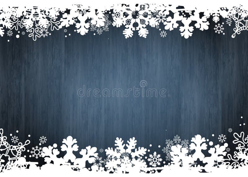 Fundo de madeira com flocos de neve ilustração stock Fundo de madeira com flocos de neve ilustração stock