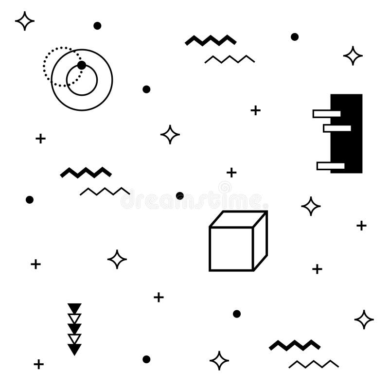 Fundo de Memphis Forma abstrata 80-90s do teste padrão ilustração stock Fundo de Memphis Forma abstrata 80-90s do teste padrão ilustração stock