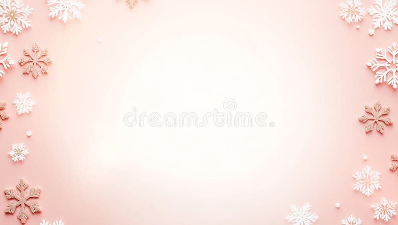 Fundo de Natal Rosa Elegante com Flocos de Neve Delicados ilustração royalty free