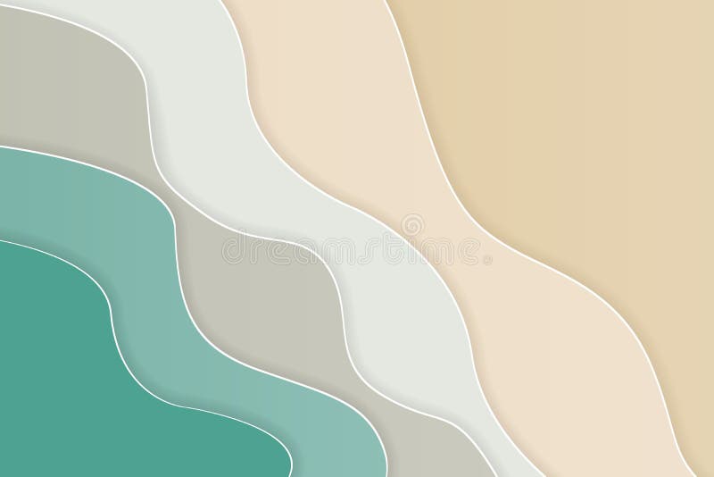 Fundo de verão do mar azul abstrato e da praia com ondas de papel-d'água Design modelo de papel cortado estilo arte Vetor ilustração royalty free Fundo de verão do mar azul abstrato e da praia com ondas de papel-d'água Design modelo de papel cortado estilo arte Vetor ilustração royalty free