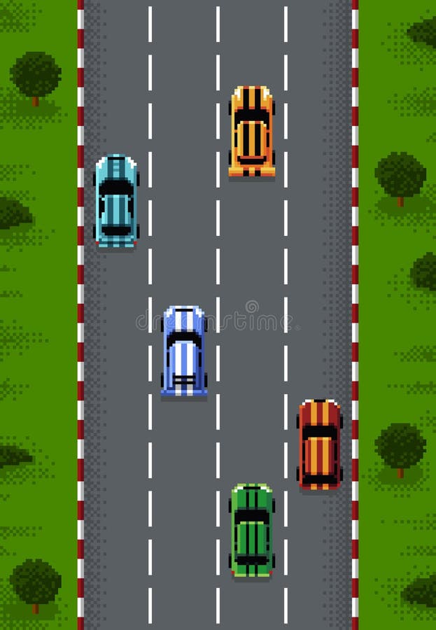 Um jogo de corrida com carros de corrida em uma pista