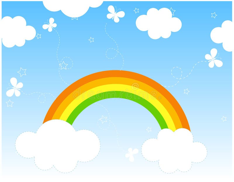 Fundo de arco-íris / desenho animado ilustração stock