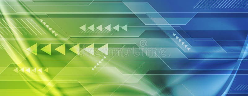 Fundo abstrato de tecnologia digital azul e verde ilustração stock