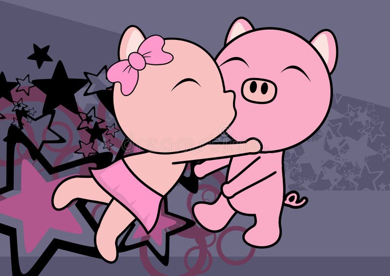 Fundo Do Amor Do Valentim Dos Desenhos Animados Dos Pares Da Cabra De Kawaii  Ilustração do Vetor - Ilustração de projeto, fundo: 135934826